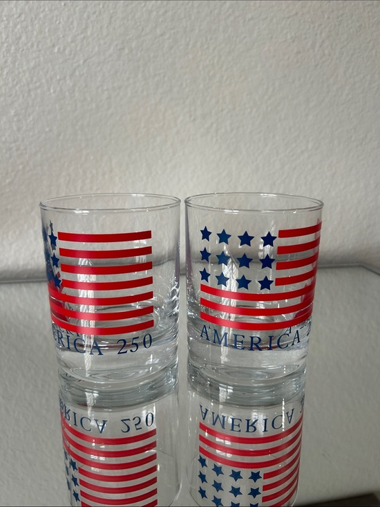 TulieDesigns Other - America 250 drinking glasses, Stars and Stripes, set of 2, NEW